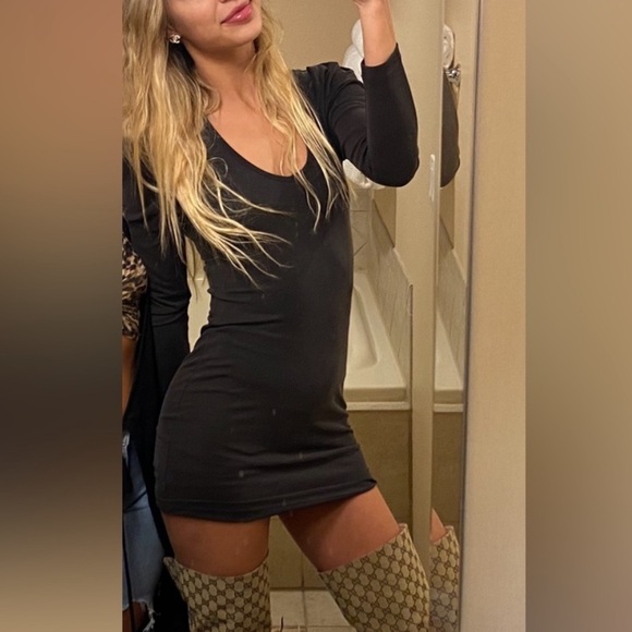 BOBI LOS ANGELES - LONG SLEEVE RIBBED DRESS - Picture 2 of 3